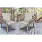 Dellonda Fusion Garden/Patio Aluminium Dining Chair with Armrests, Set of 4, Light Grey - DG50