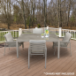 Dellonda Fusion Aluminium Glass Garden Dining Table with Parasol Hole, Light Grey