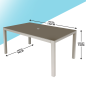 Dellonda Fusion Table de jardin en verre et aluminium avec trou pour parasol Gris clair