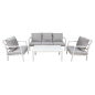 Dellonda Kyoto 4-Piece Aluminium Outdoor Garden Sofa Arm Chair Coffee Table Set