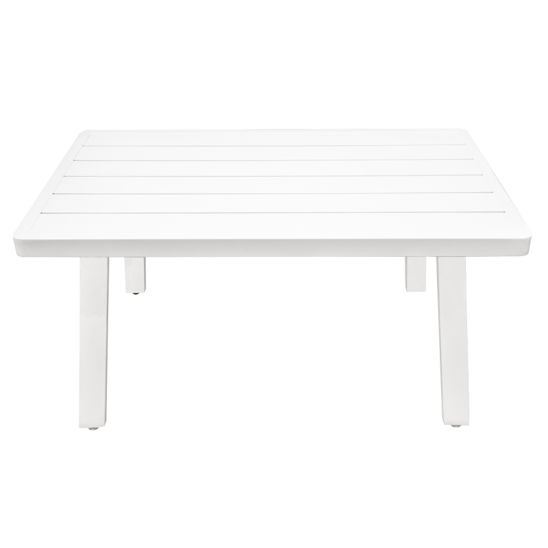 Ensemble de canapé d'angle et table basse de jardin extérieur 3 pièces Dellonda Kyoto blanc