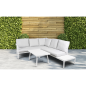 Dellonda Kyoto White 3-Piece Outdoor Garden Corner Sofa & Coffee Table Set