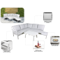 Dellonda Kyoto White 3-Piece Outdoor Garden Corner Sofa & Coffee Table Set