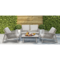 Dellonda Fusion Aluminium 4-Piece Outdoor Sofa, Arm Chairs & Coffee Table Set