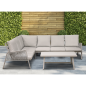 Dellonda Fusion 4-Piece Outdoor Garden Corner Sofa & Coffee Table Set, Aluminium