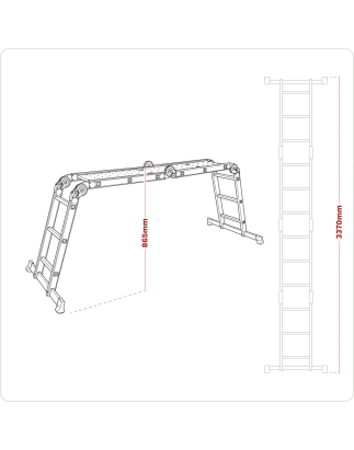 Échelle à plateforme pliante 4 voies en aluminium - BS EN 131