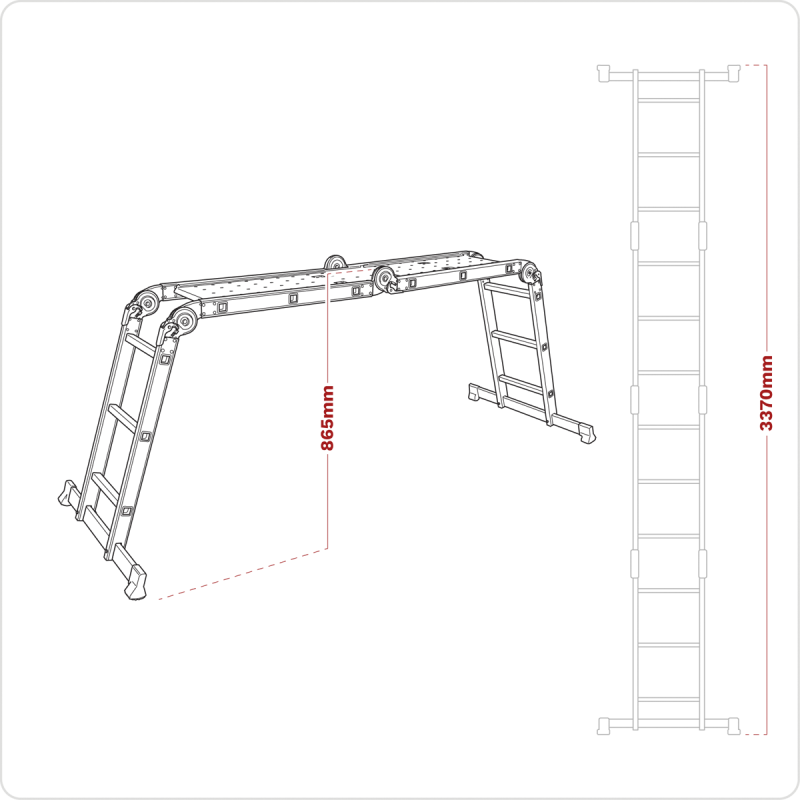 Folding Platform Ladder 4-Way Aluminium - BS EN 131