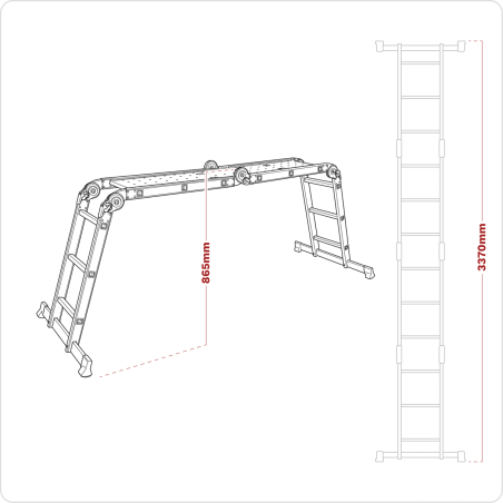 Échelle à plateforme pliante 4 voies en aluminium - BS EN 131