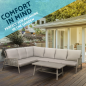 Dellonda Fusion 4-Piece Outdoor Garden Corner Sofa & Coffee Table Set, Aluminium