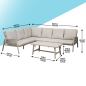 Dellonda Fusion 4-Piece Outdoor Garden Corner Sofa & Coffee Table Set, Aluminium