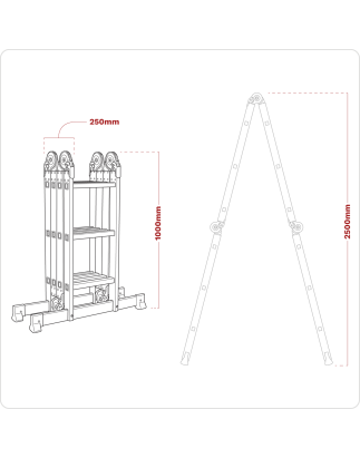 Folding Platform Ladder 4-Way Aluminium - BS EN 131