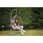 Dellonda Egg Hanging Swing Chair, Wicker Rattan Basket, Steel Frame, Single