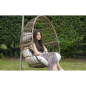 Dellonda Egg Hanging Swing Chair, Wicker Rattan Basket, Steel Frame, Single