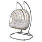 Dellonda Egg Hanging Swing Chair, Wicker Rattan Basket, Steel Frame, Double