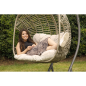 Dellonda Egg Hanging Swing Chair, Wicker Rattan Basket, Steel Frame, Double