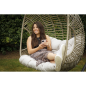 Dellonda Egg Hanging Swing Chair, Wicker Rattan Basket, Steel Frame, Double