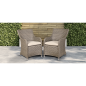 Dellonda Chester - Chaises de jardin en rotin et osier avec coussin - Marron