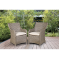 Dellonda Chester Rattan Wicker Garden Dining Chairs with Cushion, Brown