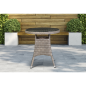 Dellonda Chester Rattan Wicker Outdoor Bistro Table with Tempered Glass Top, Brown