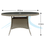 Dellonda Chester Rattan Wicker Outdoor Dining Table with Tempered Glass Top