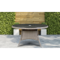 Dellonda Chester Rattan Wicker Outdoor Dining Table with Tempered Glass Top