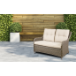 Dellonda Chester Rattan Wicker Outdoor Lounge 2-Seater Sofa with Cushion, Brown