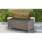 Dellonda Chester Rattan Wicker Outdoor Coffee Table with Tempered Glass Top, Brown