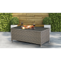 Dellonda Chester Rattan Wicker Outdoor Coffee Table with Tempered Glass Top, Brown