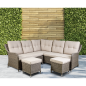 Dellonda Chester Rattan Wicker Outdoor 5 Seat Corner Sofa Set, Brown