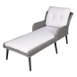 Dellonda Buxton Chaise longue en rotin et osier avec accoudoirs, coussins lavables, gris