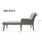 Dellonda Buxton Chaise longue en rotin et osier avec accoudoirs, coussins lavables, gris