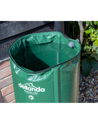 Dellonda Collapsible PVC Garden Water Butt with Zipped Lid & Drain Tap, 250L