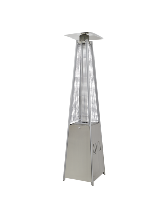 Dellonda 13kW Pyramid Gas Patio Heater 13kW Commercial/Garden Use - Stainless Steel