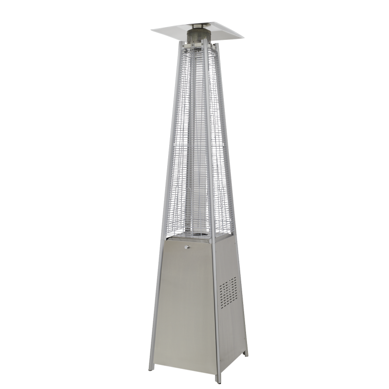 Dellonda 13kW Pyramid Gas Patio Heater 13kW Commercial/Garden Use - Stainless Steel