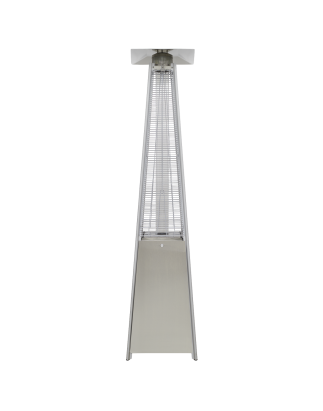 Dellonda 13kW Pyramid Gas Patio Heater 13kW Commercial/Garden Use - Stainless Steel