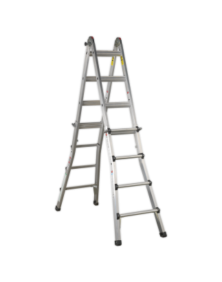 Telescopic Ladder Adjustable Height 4-Way Aluminium - BS EN 131