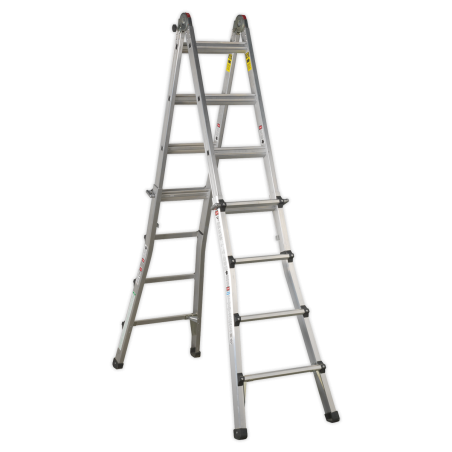 Telescopic Ladder Adjustable Height 4-Way Aluminium - BS EN 131