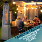 Dellonda 13kW Pyramid Gas Patio Heater 13kW Commercial/Garden Use - Stainless Steel