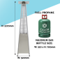 Dellonda 13kW Pyramid Gas Patio Heater 13kW Commercial/Garden Use - Stainless Steel