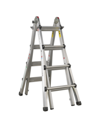 Telescopic Ladder Adjustable Height 4-Way Aluminium - BS EN 131