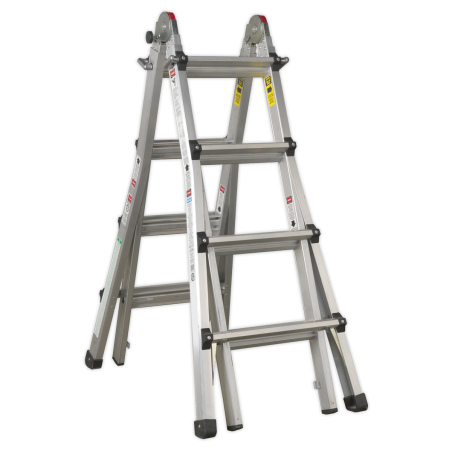 Telescopic Ladder Adjustable Height 4-Way Aluminium - BS EN 131