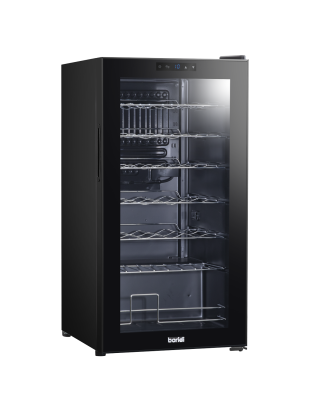 Baridi 28 Bottle Wine Fridge with Digital Touchscreen Controls & LED Light, Black