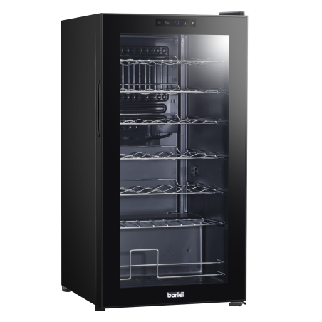 Baridi 28 Bottle Wine Fridge with Digital Touchscreen Controls & LED Light, Black