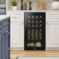 Baridi 28 Bottle Wine Fridge with Digital Touchscreen Controls & LED Light, Black