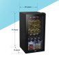 Baridi 28 Bottle Wine Fridge with Digital Touchscreen Controls & LED Light, Black