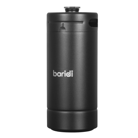 Baridi Growler Keg 4L, noir mat adapté aux boissons gazeuses et à la bière - DH101