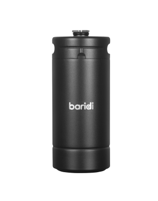 Baridi Growler Keg 4L, noir mat adapté aux boissons gazeuses et à la bière - DH101