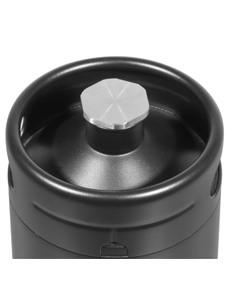 Baridi Growler Keg 4L, noir mat adapté aux boissons gazeuses et à la bière - DH101