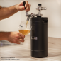 Baridi Growler Keg 4L, noir mat adapté aux boissons gazeuses et à la bière - DH101