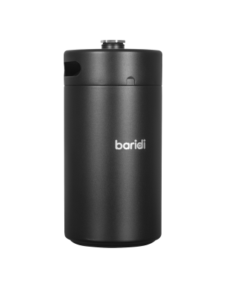 Baridi Growler Keg 5L, noir mat adapté aux boissons gazeuses et à la bière - DH104